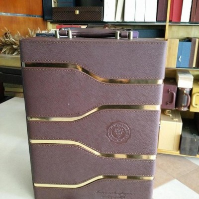 青岛红酒盒 葡萄酒盒 双支皮盒红酒礼盒 拉菲酒盒包装盒 葡萄酒皮盒