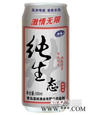 蓝零精品纯生啤酒500ml