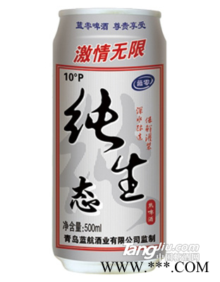 蓝经典纯生啤酒十度500ml