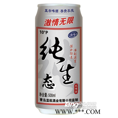 蓝经典纯生啤酒十度500ml