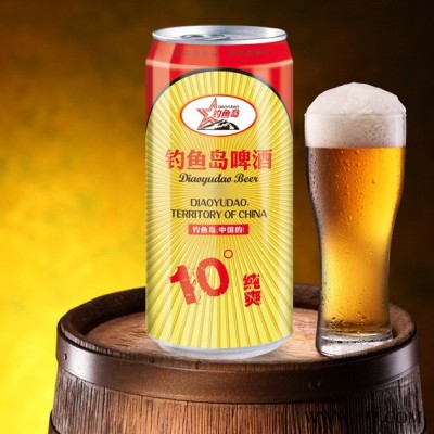 钓鱼岛罐装啤酒纯爽10°P（500ml）