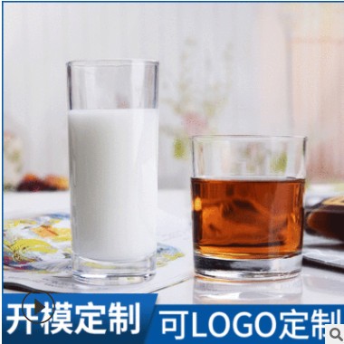 家用透明玻璃杯茶杯牛奶饮料杯 定制直身厚底高硼硅酒杯图2