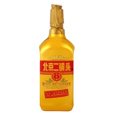北京二锅头 清香 永丰 出口型小方瓶 1.5L金瓶 50度 3斤装 1500ml